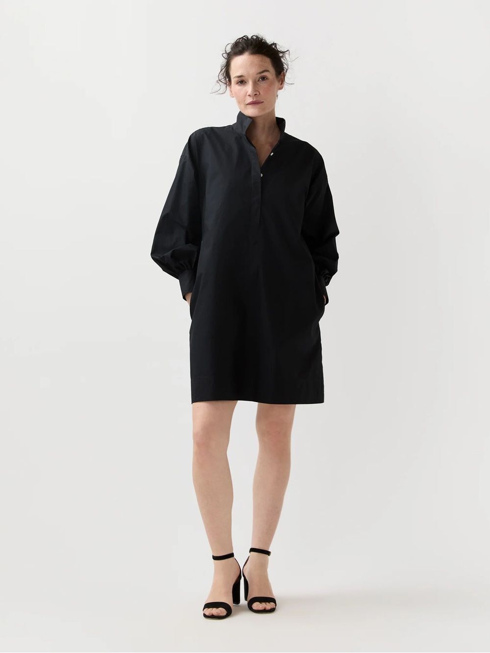 NEW ANN MASHBURN Green Long Sleeve Shirt Dress